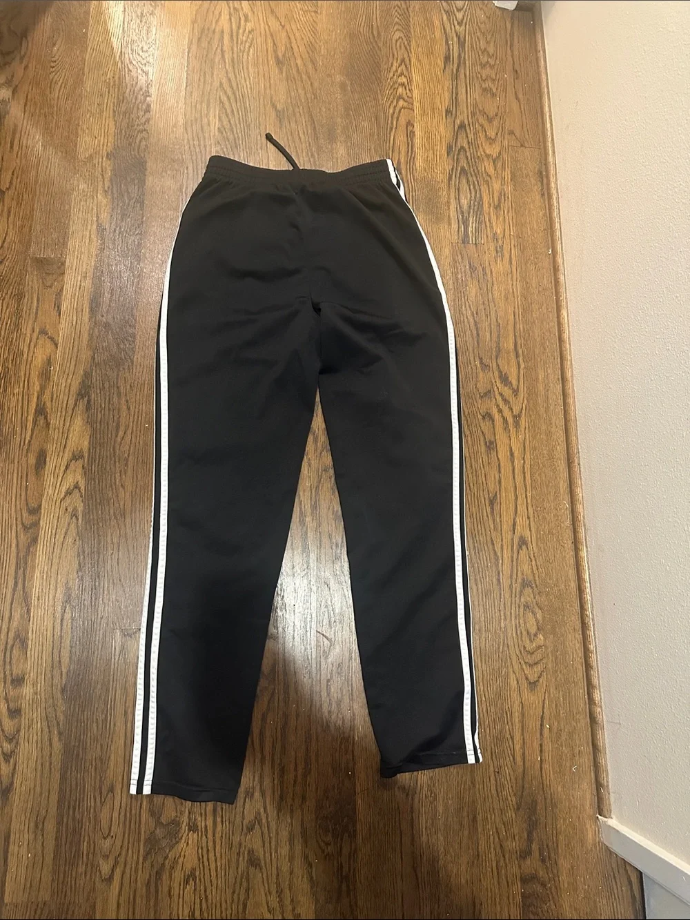 Adidas Youth 16/18 XLG Kids Black Athletic Track Pants with White Stripes